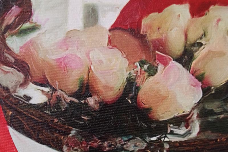 Fotopintura con efecto de pintura al óleo — detalle de flores